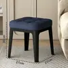 Banqueta Quadrada Macia Acolchoada para Sala de Estar e Sala de Jantar em Casa, Banqueta Quadrada Macia Acolchoada Espessa, Simples e Luxuosa, Empilhável Baixa