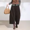 Pantalones retro de algodón puro de pierna ancha para mujer, nuevo modelo otoño 2026, de cintura alta, que cubren la cadera, línea A que reduce la edad, pierna recta, casual