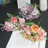 Mille-feuille de Frutas Vermelhas Peônia Flor Artificial Flores de Casamento Acabamento de Luxo Buquê de Flores Artificiais Arranjo Floral Fabricante de Arranjos Florais Atacado