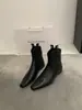 Botines Chelsea estilo Western Puntiagudos con Corte en V Color Café Retro Francés de Cuero Genuino Estilo Calle de Moda para Principios de Otoño para Mujer