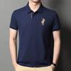 Camisa de Comercio Exterior de Fábrica de Cabello Lacio Camiseta de Verano de Manga Corta Camisa Polo para Hombre Bordada Lops Moderna Casual Holgada Top