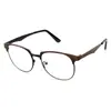 Armazón de Gafas Redondo de Media Montura Anti Luz Azul para Miopía para Mujer, Armazón de Gafas Metálico Retro de Ceja de Gama Alta para Hombre