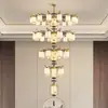 Nuevo candelabro de sala de estar estilo chino, luz principal de hierro forjado estilo chino para el pasillo, iluminación de comedor inspirada en Zen con forma de calabaza, 6 años de antigüedad, otros