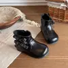 Nueva colección otoño/invierno 2026: botines de moda para niñas, botas de cuero hasta la mitad de la pantorrilla estilo princesa coreana, zapatos infantiles estilo Birkenstock, versátiles y fáciles de combinar