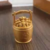 Um Balde de Enfeites Dourados para Atrair Arroz e Tesouro, Metal Sólido para Sala de Estar, Estudo, Mesa de Chá, Escritório, Vaso Tesouro, Enfeites Decorativos