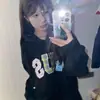 Mori Sudaderas con Capucha para Mujer Sudaderas con Capucha para Mujer Estilo Americano Vintage Estampadas Tallas Grandes Estilo Japonés y Coreano Unisex Petite