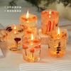 Vela de aromaterapia con aroma a flor real, lámina de oro, gelatina, cera de soja, aceite esencial, incienso, velas florales, adornos de vidrio con fragancia.