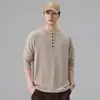 Camisa base versátil cálida de alta elasticidad, color liso, manga larga, cuello semialto autocalentable para hombre, otoño e invierno 2026