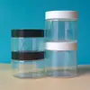 Envases transparentes de plástico de grado alimenticio con boca ancha para mascotas, latas selladas para snacks, sub-latas para té perfumado, botellas con tapa de rosca