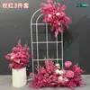 Chiyidai Boda orquídea fila de flores rojo rosa fila de flores de simulación de boda diseño de escena de fila de flores decoración de fondo de compromiso camino de flores guía