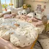 Nuevo juego de cuatro piezas jacquard teñido en hilo de alto peso, estilo simple y fresco, ropa de cama estilo princesa de lujo ligero