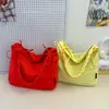 Bolso Cruzado de Nylon Estilo Coreano para Mujer, Bolso Cruzado con Cordón y Pliegues de Nube, Bolso de Hombro Único Estilo Simple y Relajado para Mujer