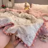 Nuevo Juego de Ropa de Cama Cómodo de Algodón Acolchado con Bordado, con Funda de Edredón, Sábana Plana y Sábana Ajustable - Juego de Cuatro Piezas
