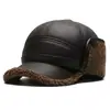 Gorra de hombre de mediana edad invierno cálida engrosada forrada de polar pico de pato protección para los oídos gamuza Gorra Lei Feng sombrero para mediana edad y ancianos