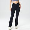 Pantalones de Yoga Acampanados Elásticos Deportivos de Yoga de Color Sólido con Cintura Cruzada para Mujer de Verano 2025 Europeos y Americanos Amazon