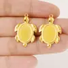 Pendente de fundo de tartaruga em aço inoxidável 304 acessórios para colar diy fábrica de joias transfronteiriça pingente feito à mão atacado