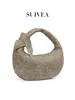 Nova Bolsa de Bolinho Tecida Transfronteiriça 2026, Bolsa Feminina de Ombro Único para Sobrancelha, Bolsa de Mão Fashion, Bolsa de Meia-Lua Fosca de Alta Qualidade