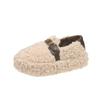 Zapatos de piel sin cordones para mujer, otoño e invierno 2024, cálidos, con forro polar y suela de algodón.