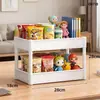 Carrito de cocina con estante de almacenamiento, estante de almacenamiento móvil para condimentos, estante de almacenamiento de gran capacidad, carrito pequeño, portarrollos de papel de cocina