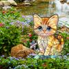 Una Variedad de Animalitos Lindos Nuevos, Gatos y Zorros, Inserciones Decorativas de Jardín para Patio de Plástico PVC, Inserciones para el Suelo, Accesorios Decorativos
