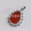 Pingente de pérola, pingente de gota d'água de calcedônia imitação com diamantes, pingente de ágata vermelha e ágata verde imitação, atacado de produtos de jade para bancas de rua e áreas cênicas