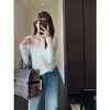 Solo cómpralo sin pensarlo~ Cuello Henley a la moda, estilo casual, adelgazante, con media botonadura, camiseta versátil de manga larga para mujer, nueva para otoño e invierno