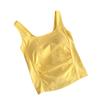 Primavera y Verano Hermoso Espalda Hueca Sexy Delgado Top de Tirantes con Almohadilla en el Pecho Ropa Interior de Una Pieza Chaleco Interior sin Tirantes de Algodón Puro para Mujer