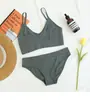 Conjunto de dos piezas de estilo callejero transfronterizo Harajuku retro moderno casual, top sin mangas de color liso y bragas de corte alto para el uso diario en casa de las mujeres