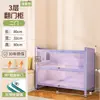 Estantería de acero morado con puertas de cristal, estantería de pie, vitrina a prueba de polvo para figuras, armario de almacenamiento de metal