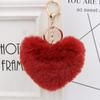 Colgante Relleno de Corazón Bola de Pelo de Amor Llavero Colgante Relleno para Bolso de Mujer Llavero de Coche Colgante en Forma de Corazón