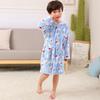 Camisola infantil transfronteiriça meninos e meninas bebê primavera outono inverno roupão pijama desenho animado flanela com capuz roupa infantil roupa de casa