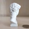 Mini Estatua Pequeña Cabeza de David Gao de 7 cm de Resina Imitación Yeso Escultura Estilo Europeo Adornos para Boceto a Mano