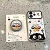 Funda Adecuada para Teléfono Oppo Reno 15 Pro, Diseño de Dibujos Animados de Moda para Mujeres, Funda Reno 16 Lente Divertida Cobertura Completa Negro Carbón Bola de Carbón