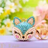 Chaveiro de Raposa da Coleção Coroa Cravejada de Diamantes para Carro, Pingente de Bolsa Feminina, Argola de Chaveiro de Metal, Presente Transfronteiriço, Atacado