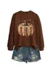 Amazon eBay Estación Independiente Moda Casual Personalidad Sudadera con Capucha Estilo Cuello Redondo para Mujer Calabaza Libro Hoja de Arce Comercio Electrónico Transfronterizo