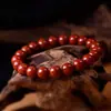 Pulsera de Ágata Roja del Sur de Color Horneado, Llena de Color y Textura, Joyería de Círculo Único Rojo Sangre, un Regalo de Vacaciones para Novio o Novia