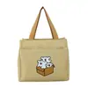 Bolsa Tote Pequeña Estilo Nuevo 2025 para Trabajadores de Oficina al Salir, Cremallera, Bolsa Tote Moda Celebridad de Internet para Lonchera, Lona Ropa de Trabajo para Mujer