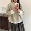 Suéter casual de estilo europeo y americano transfronterizo, corte relajado para mujer, nueva colección otoño/invierno, top de punto suelto y suave