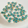 Vidro de Borda de Zircônio de Cobre Pingente Redondo Pequeno Pulseira DIY Colar Brincos Grampo de Cabelo Pingente de Borla com Zíper de Empurrar Material