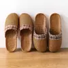 Sandalias tejidas de Yacao de verano Pantuflas de lino para mujer Hogar Interior Ligeras Suelo grueso Ratán Hierba para Hombre Hogar