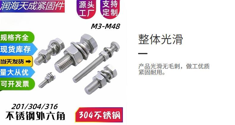 不锈钢外六角详情