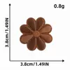 Patch de flor de oito pétalas de cor sólida bordado para consertar furos em roupas, patch de tecido bordado termocolante acessório