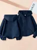 Sudadera con capucha de moda para niños y niñas de primavera y otoño, chaqueta casual de color liso con cremallera, sudadera moderna para niños mayores