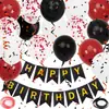 Conjunto de Arco de Balões de 19 Peças Faixa com Bandeiras 'Feliz Aniversário' Adequado para Decoração de Festa de Aniversário