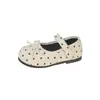 Zapatos de princesa estilo coreano para niñas 2026 verano y otoño nuevos zapatos casuales vintage de lunares para niñas, zapatos de cuero para niños, merceditas para bebé