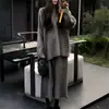 Transfronterizo Transfronterizo Engrosado Tamaño Grande Otoño e Invierno Nuevo Estilo Moda Casual Conjunto de Suéter para Mujer Holgado Tejido Pantalones de Pierna Ancha Dos Piezas
