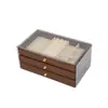 Caja de Joyería de Gran Capacidad Madera de Nogal con Veta Retro Gama Alta Exquisita Caja de Almacenamiento Especial para Anillos, Pulseras, Collares, Pendientes