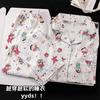Fábrica de Origem Nuvem Algodão Manga Longa e Calça Longa Pijama Feminino Desenho Animado Doce Conjunto para Casa