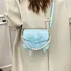 Bolsa de Corrente com Pérolas Estilo Coreano 2026 Novo Modelo Tendência Moda Bolsa de Ombro Textura Casual Bolsa Transversal com Laço