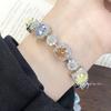 Popular Pulseira Octogonal de Luxo Leve com Tanzanita Azul Corte Milênio Rose Pulseira Rose Paraíba Incrustada com Diamantes de Alto Carbono